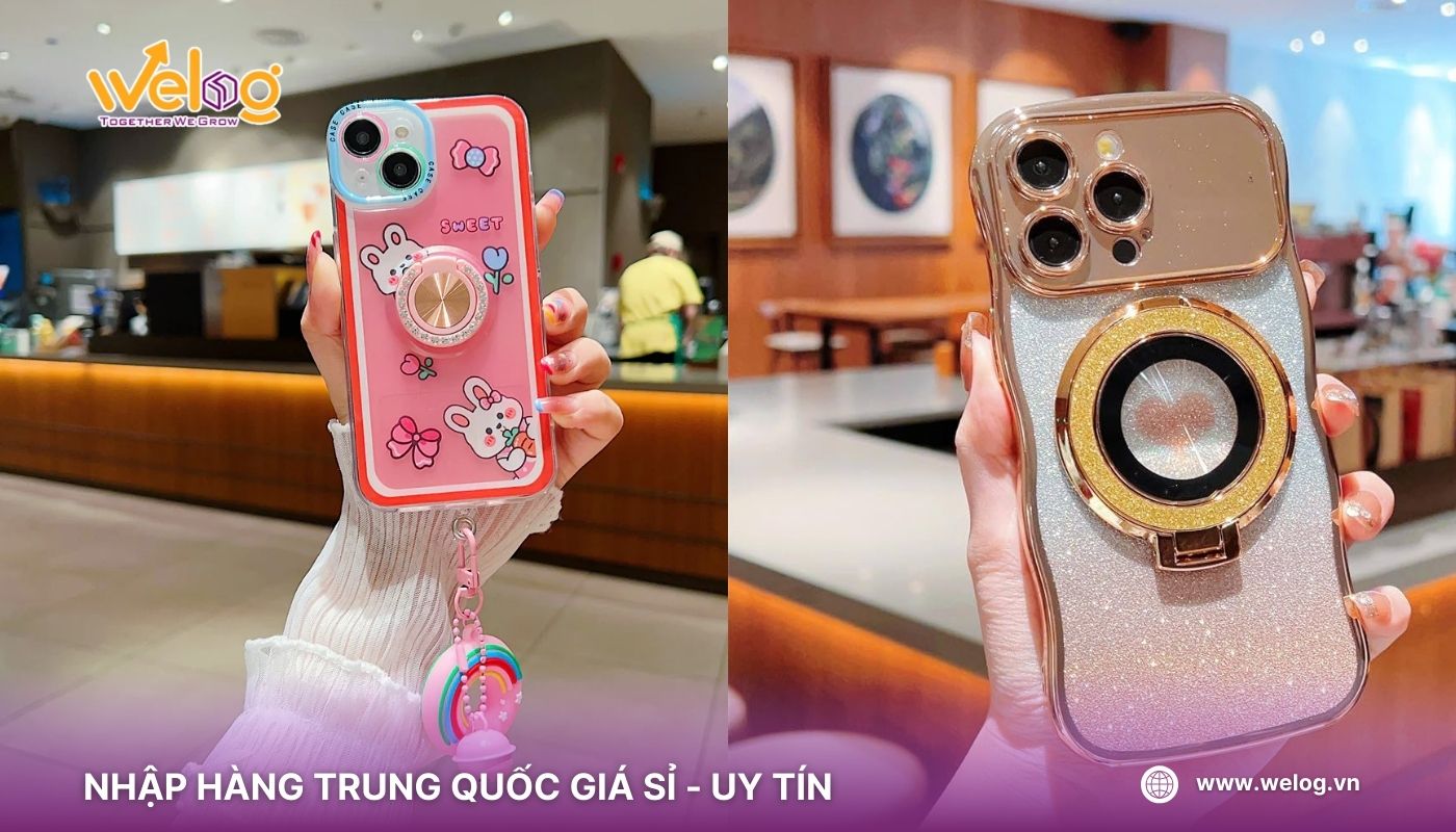 Ốp lưng nhựa có gắn iring/ phụ kiện đeo