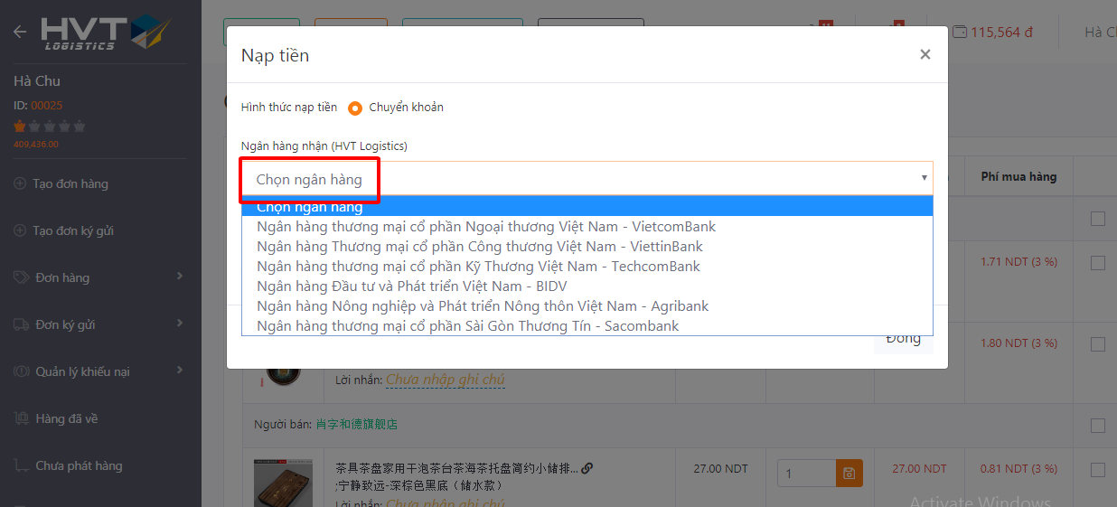 HƯỚNG DẪN GIAO DỊCH TIỀN TẠI VPS
