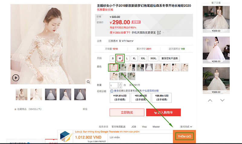 Quy trình đặt hàng Taobao Nha Trang