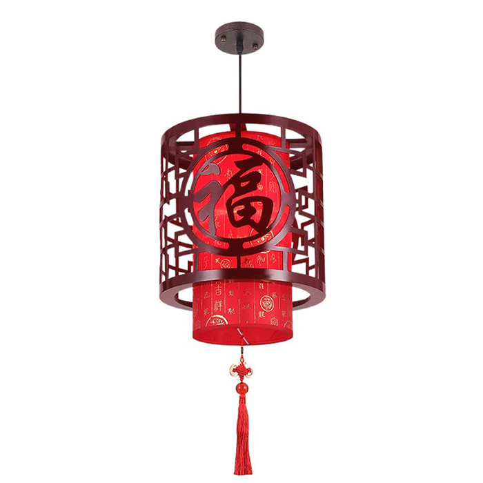 Lồng đèn giấy khung gỗ với kiểu dáng họa tiết bắt mắt, ấn tượng