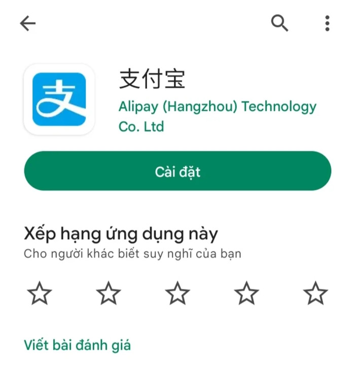 Người dùng cần tải ứng dụng Alipay về điện thoại để đăng ký