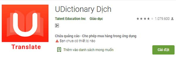 Tải app dịch tiếng Trung  U-Dictionary trên điện thoại Android