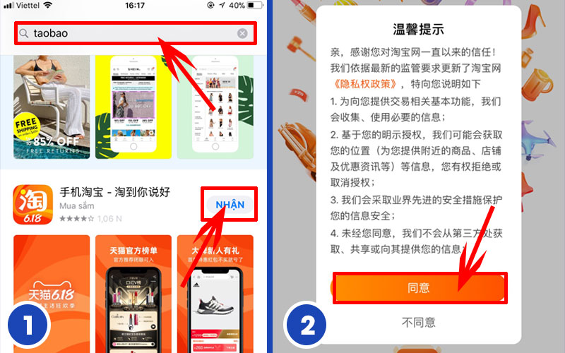 Đăng nhập Taobao và tiến hành sao chép link video cần tải