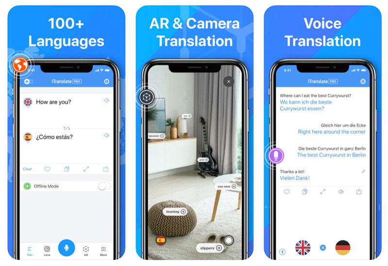 iTranslate là app dịch bằng hình ảnh tích hợp trên 100 ngôn ngữ trên thế giới