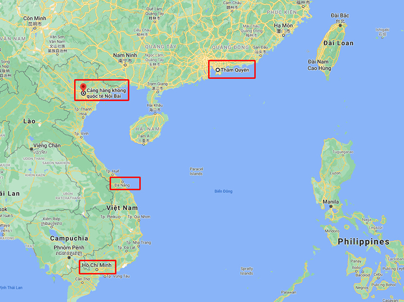 Kho Thâm Quyến Trung Quốc cách Việt Nam khoảng hơn 800km tính từ cửa khẩu Móng Cái