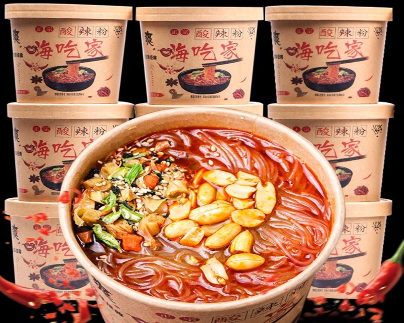 Miến Trùng Khánh đóng hộp với công thức ớt độc quyền “cay xé lưới”, thích hợp với tín đồ thích vị chua cay