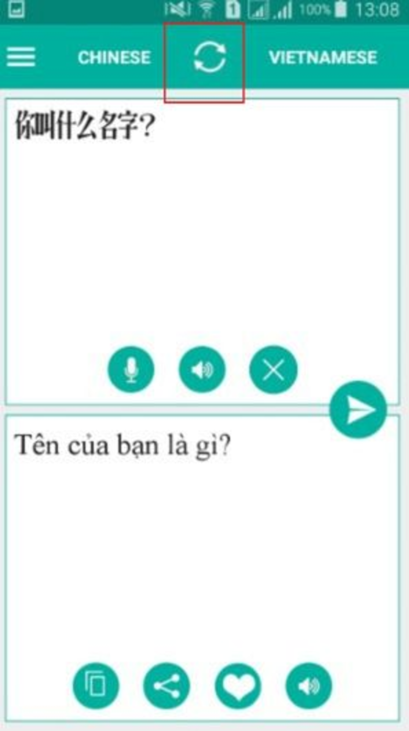 Mở ứng dụng và chuyển đổi ngôn ngữ Trung - Việt