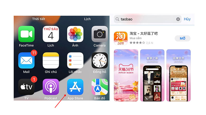 Tải Taobao trên hệ điều hành iOS