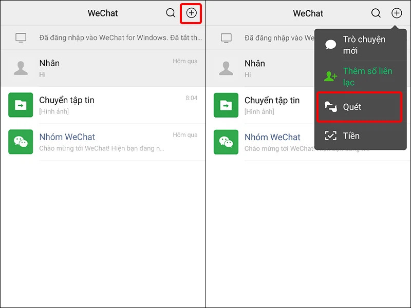 Chọn đúng tính năng của Wechat mà bạn cần sử dụng