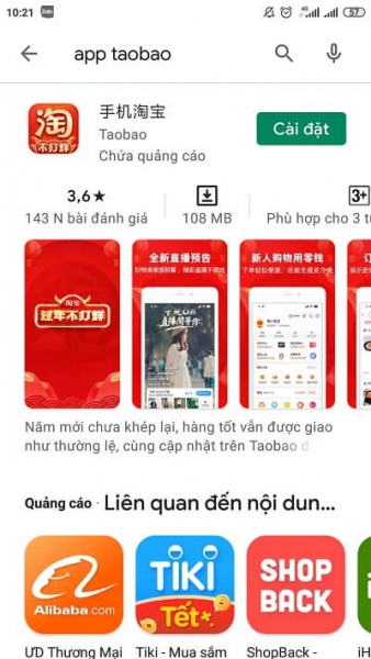 Tải ứng dụng Taobao với cấu hình điện thoại phù hợp 