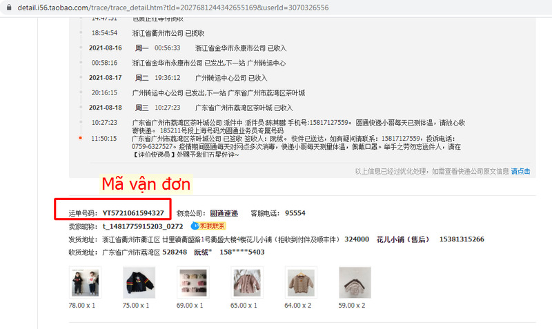Xem mã vận đơn trong mục thông tin đơn hàng Xem mã vận đơn trong mục thông tin đơn hàng