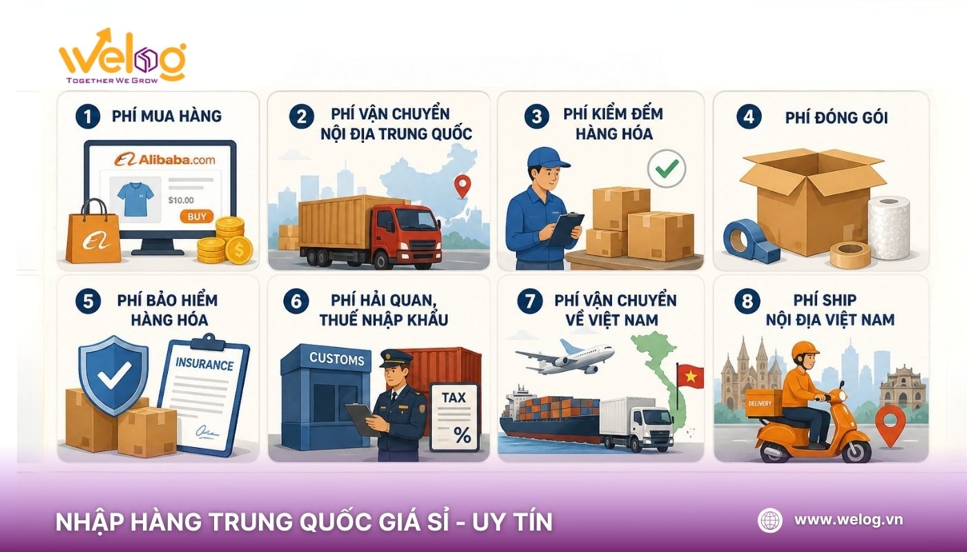 Các loại phí cần lưu ý khi vận chuyển hàng Alibaba về Việt Nam