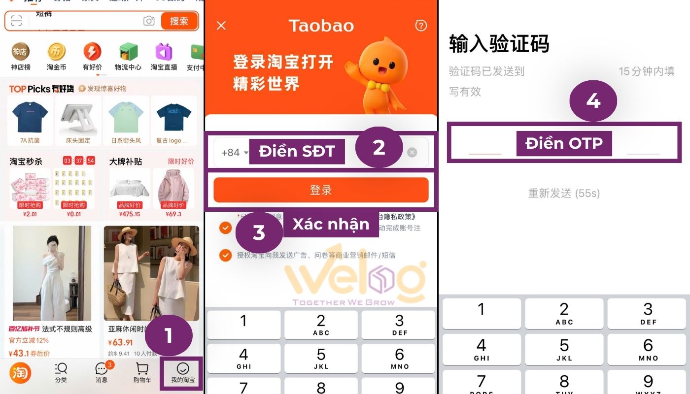 Cách đăng ký app Taobao bằng SĐT