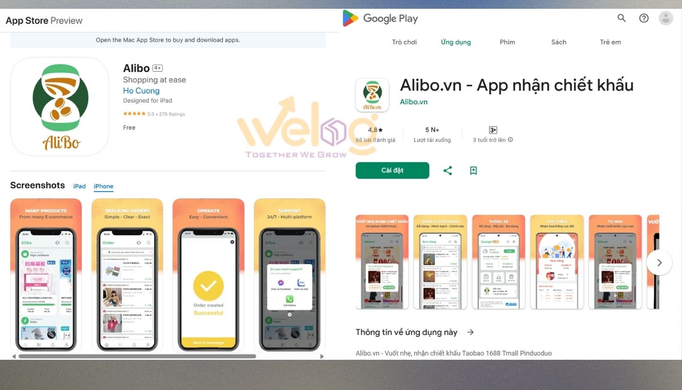 Tải app Alibo để thực hiện cách lấy mã giảm giá trên Pinduoduo