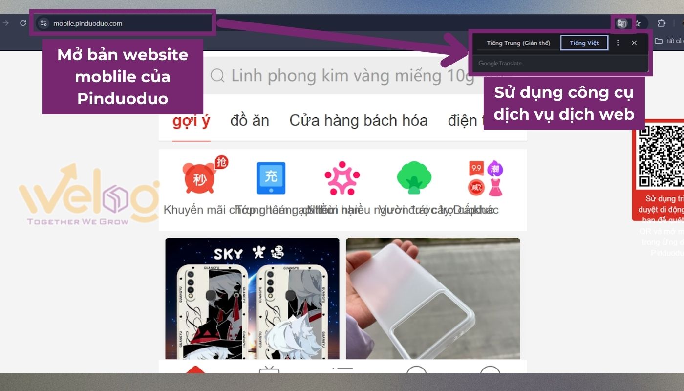 Cách cài đặt Pinduoduo sang tiếng Việt trên máy tính