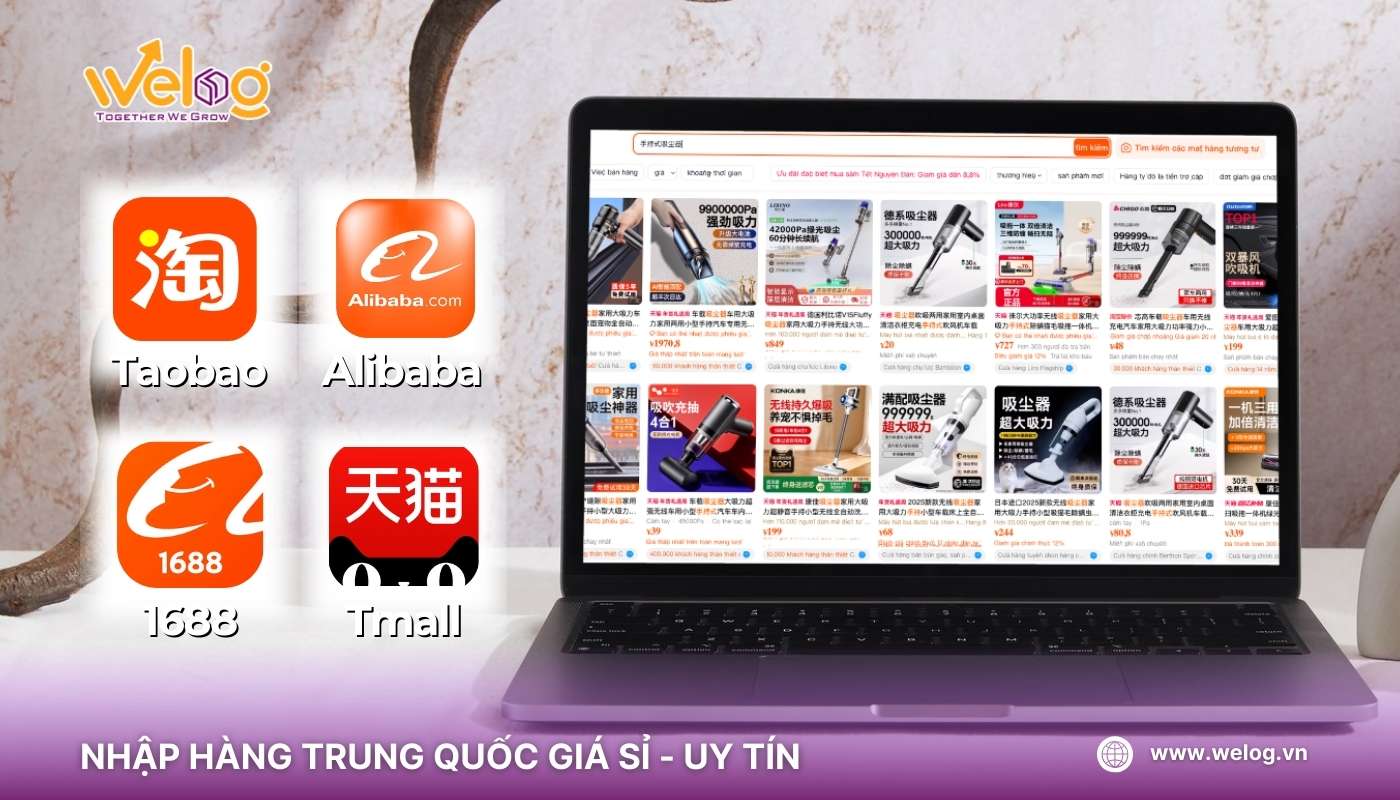 Order nguồn hàng máy hút bụi cầm tay Trung Quốc trên các sàn TMĐT