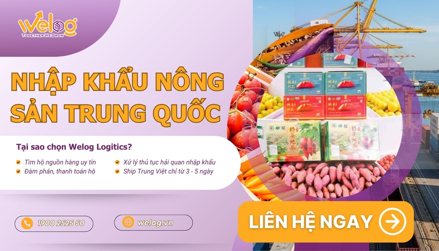 Dịch vụ nhập hộ nông sản Trung Quốc trọn gói của Welog