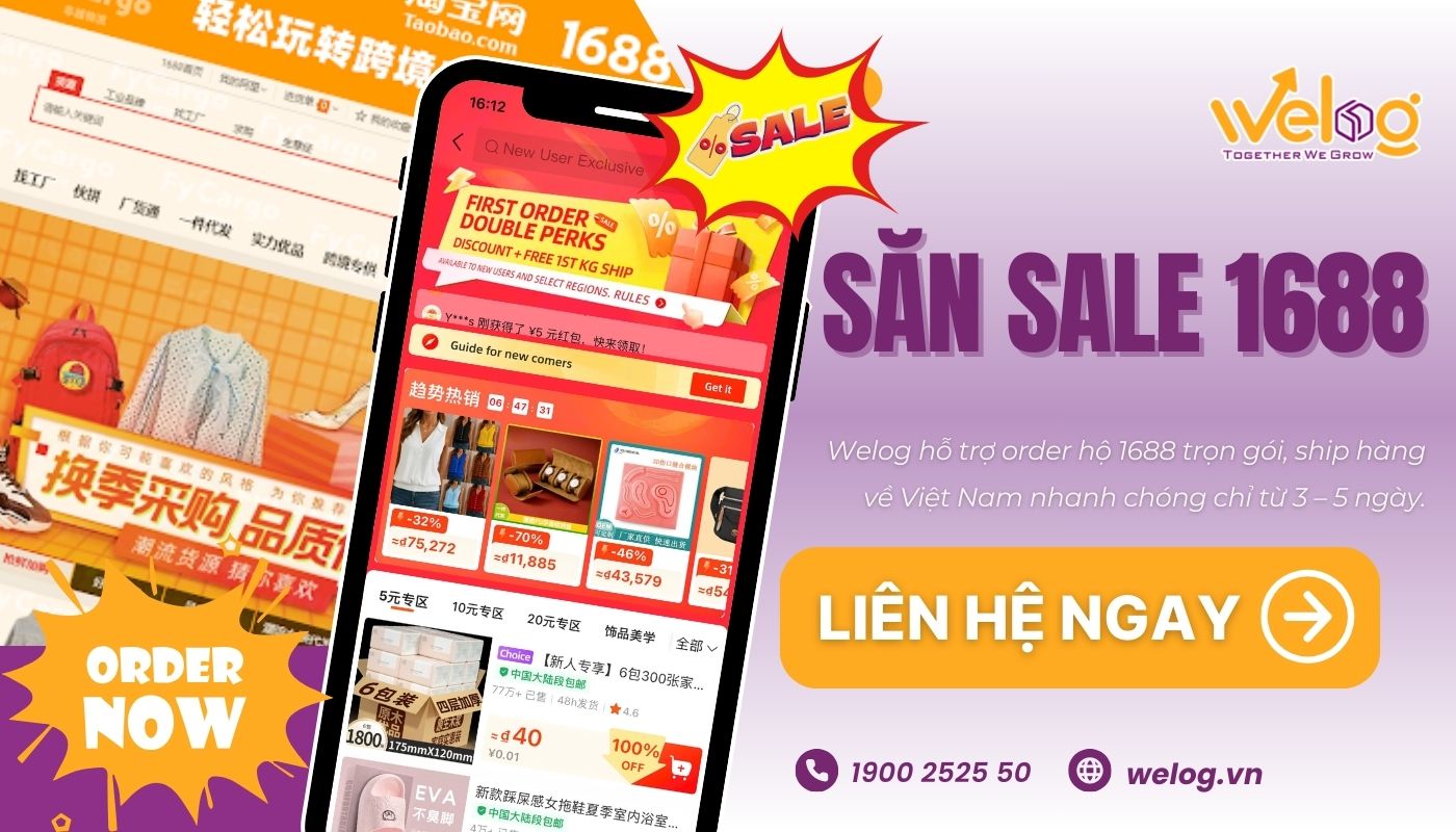 Cách săn sale trên 1688 qua Welog Logistics