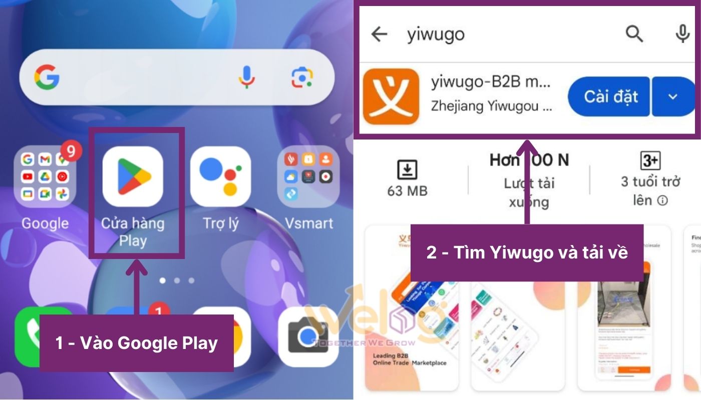 Hướng dẫn tải app order trên Yiwugo.com trên Android