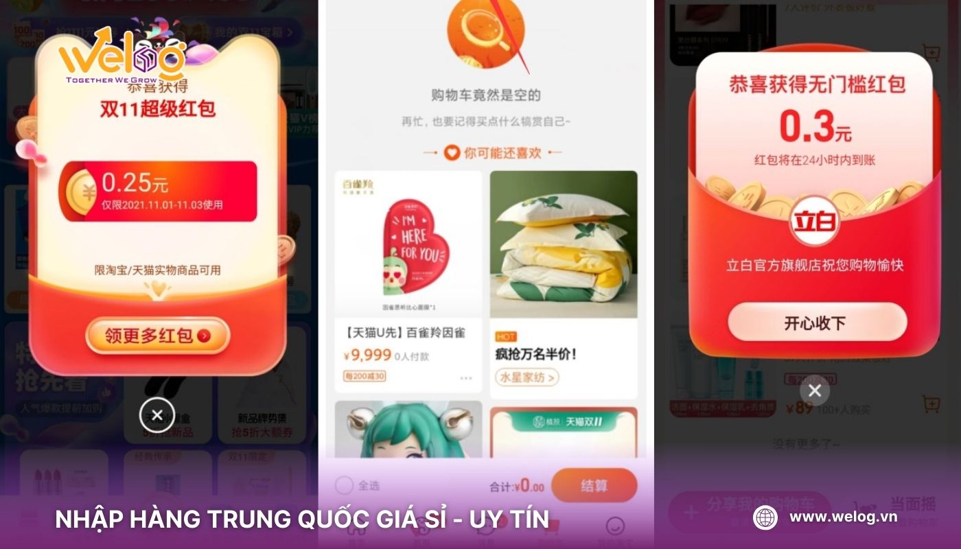 Tranh thủ đặt order Taobao 1688 Tmall vào những đợt sale lớn để mua hàng với giá hời