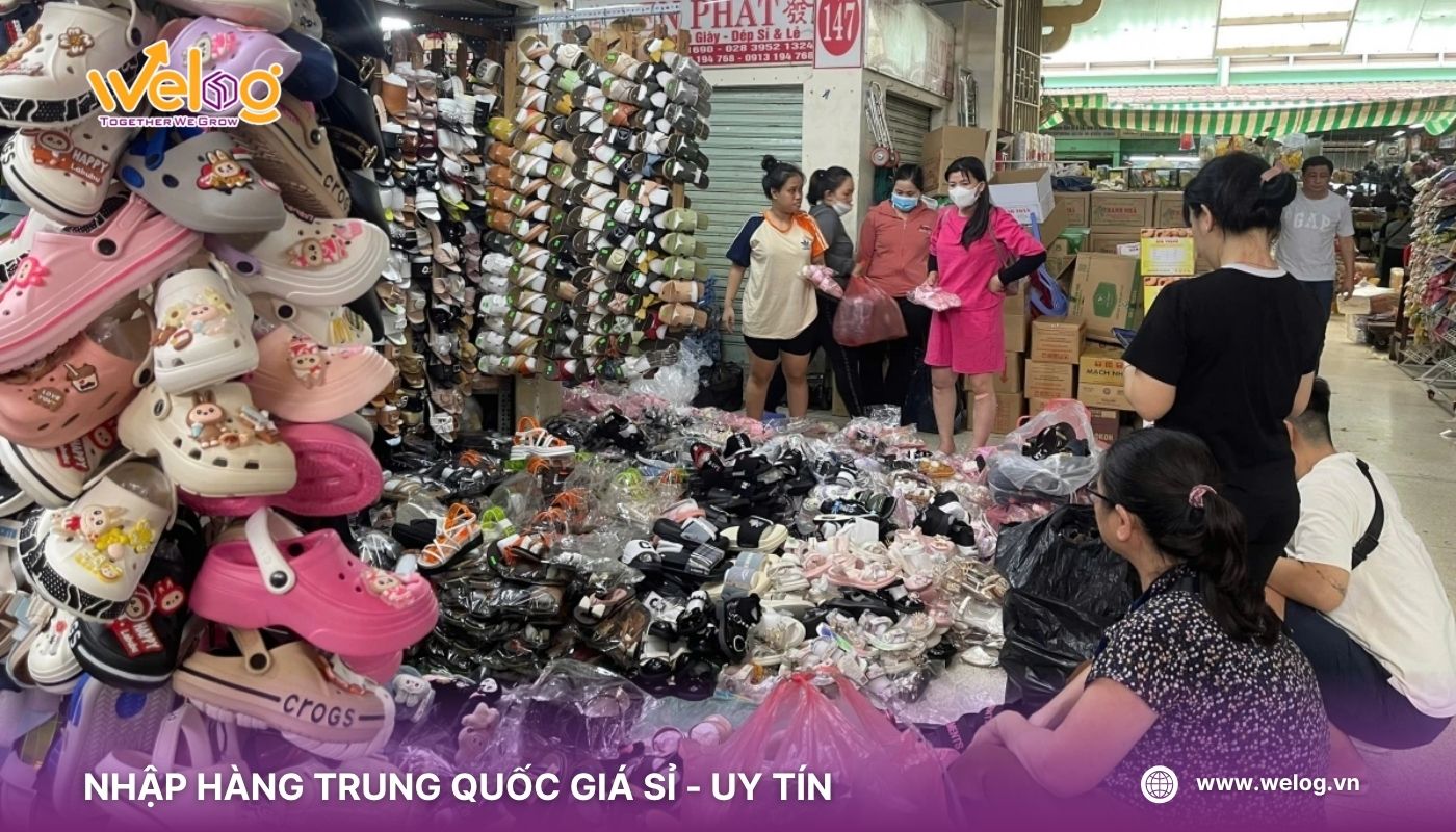 Nhập sỉ giày dép Quảng Châu tại các chợ đầu mối trong nước