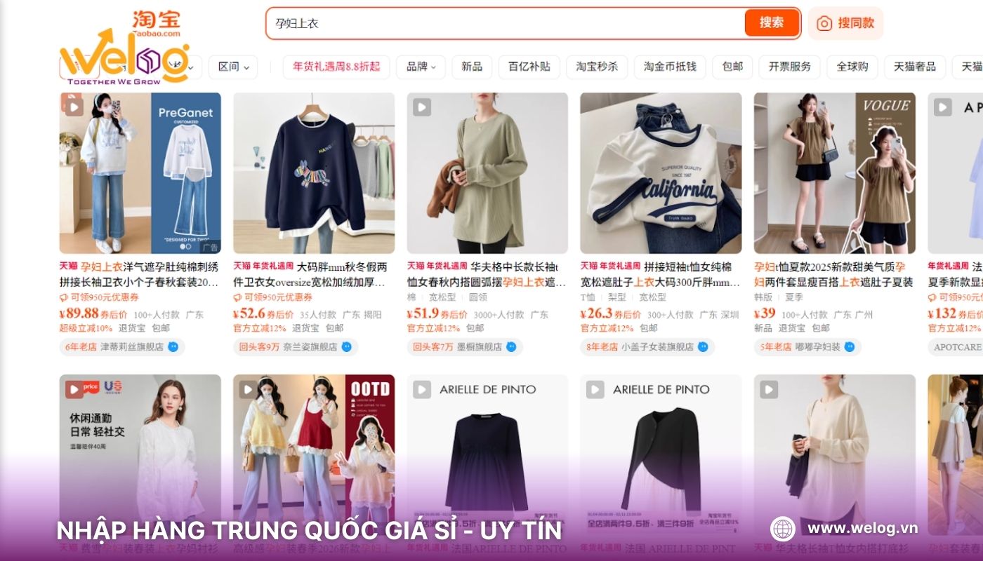 Link nhập sỉ đồ bà bầu Guangzhou China chuyên áo oversized