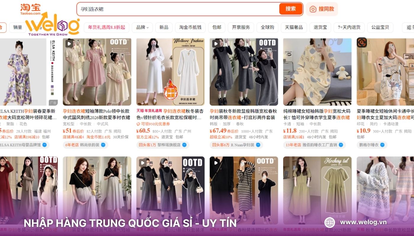 Link nhập sỉ đồ bầu Quảng Châu chuyên váy đầm