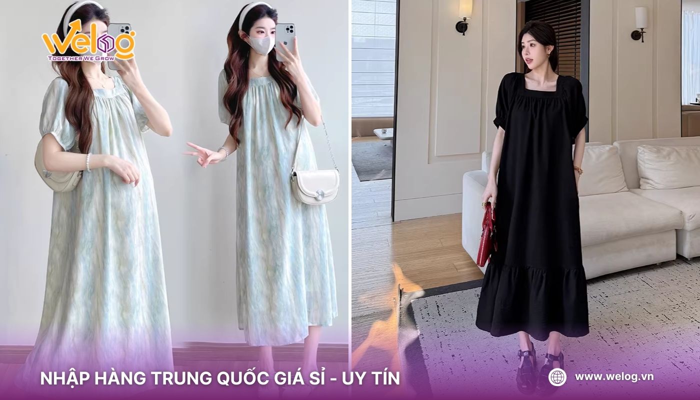 Mua đầm bà bầu Guangzhou China thiết kế dáng suông