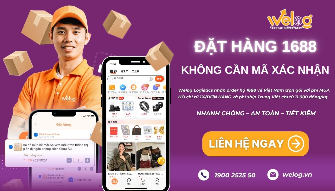 Mua hàng 1688 dễ dàng cùng Welog