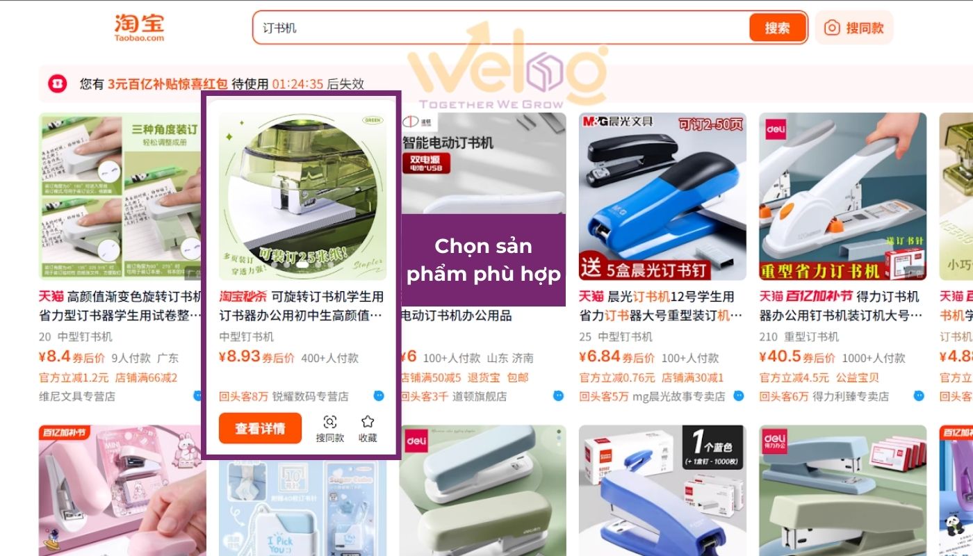 Chọn sản phẩm phù hợp với nhu cầu nhập hàng trên Taobao.com