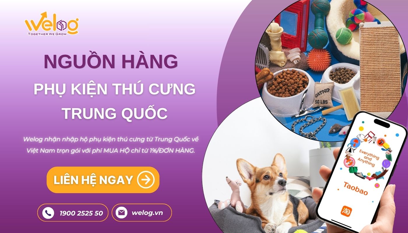 Sỉ phụ kiện chó mèo Trung Quốc cùng Welog