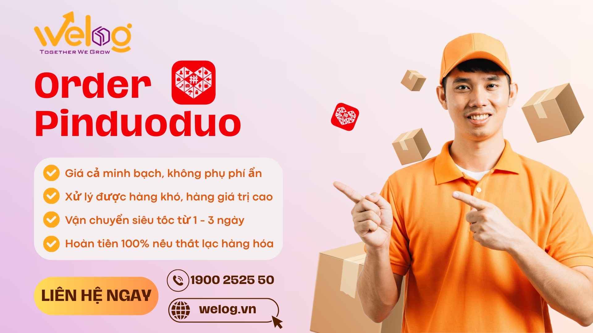 Đặt hàng Pinduoduo nhanh gọn qua WeLog 