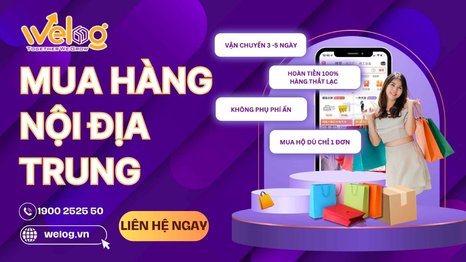 Mua hàng nội địa Trung Quốc đơn giản qua WeLog
