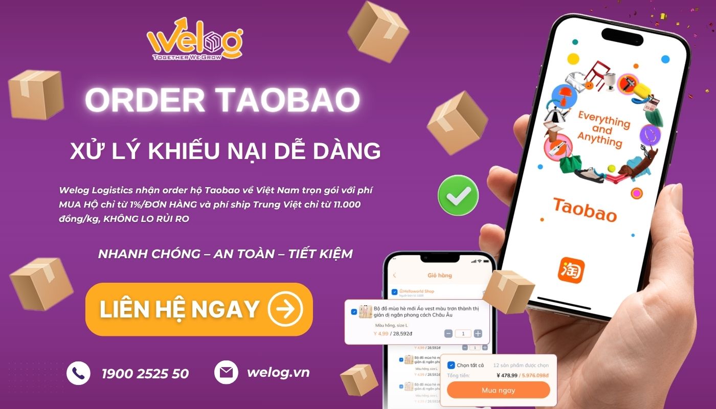 Order Taobao dễ dàng với Welog
