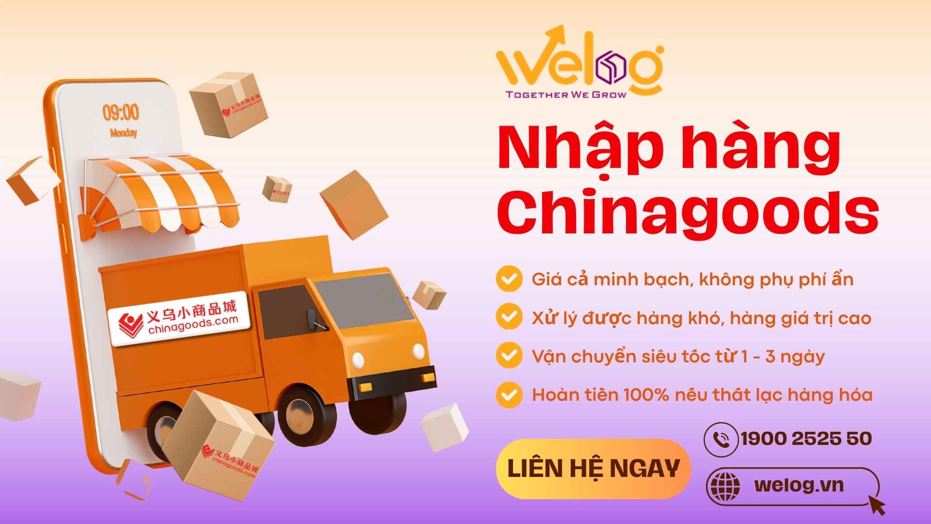 WeLog là đơn vị vận chuyển Chinagoods về Việt Nam được nhiều khách hàng tin tưởng