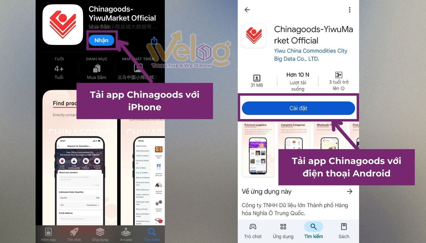 Hướng dẫn tải ứng dụng mua hàng Chinagoods trên điện thoại