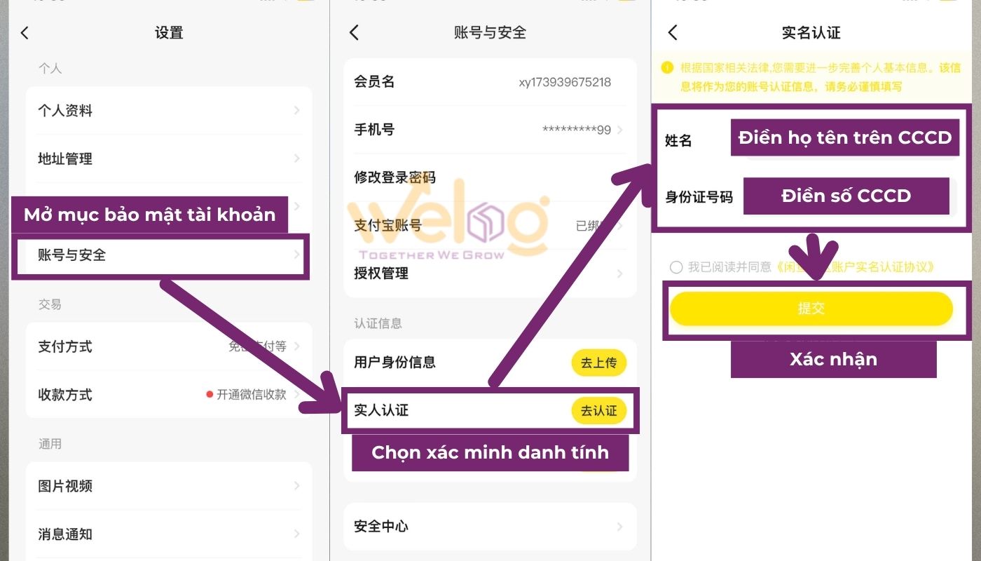 Hướng dẫn xác thực mở khóa chat Xianyu nhanh chóng bằng CCCD Trung Quốc Cách mở khóa chat xác minh Xianyu bằng CCCD Trung Quốc
