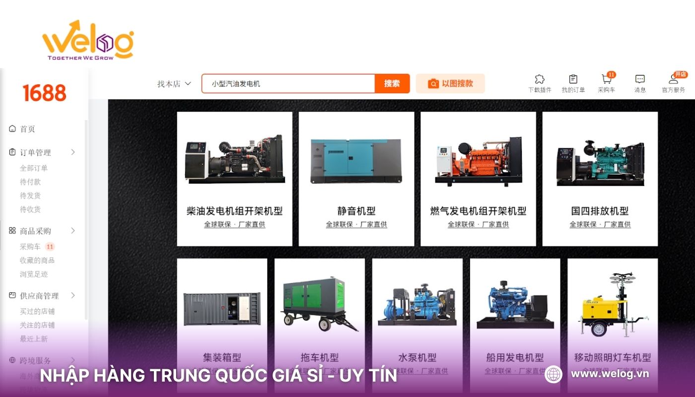 Đặt sỉ máy phát điện Trung Quốc giá rẻ online tiện lợi trên sàn TMĐT của Alibaba