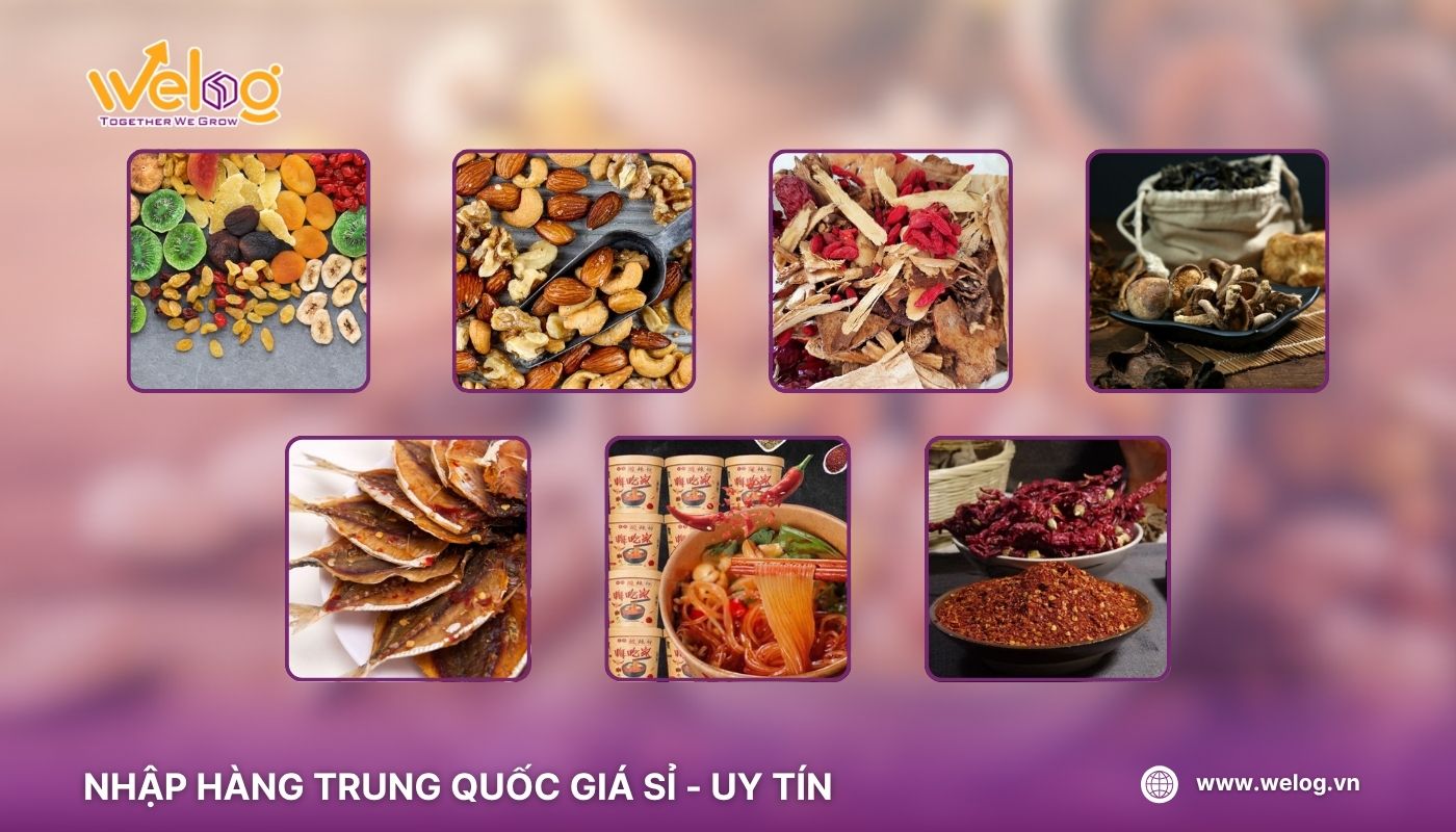 Mặt hàng nằm trong danh sách vận chuyển thực phẩm khô Trung Quốc