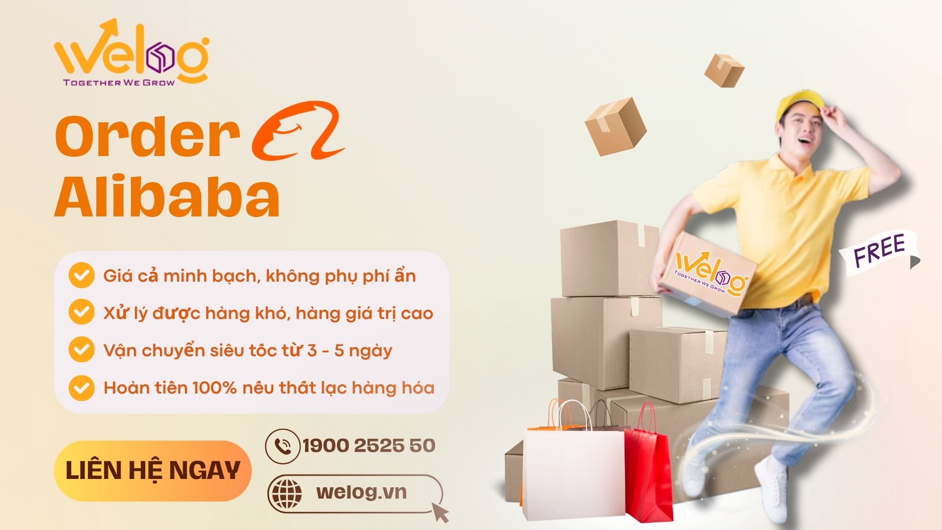 Welog cung cấp dịch vụ nhập hàng Alibaba về Việt Nam