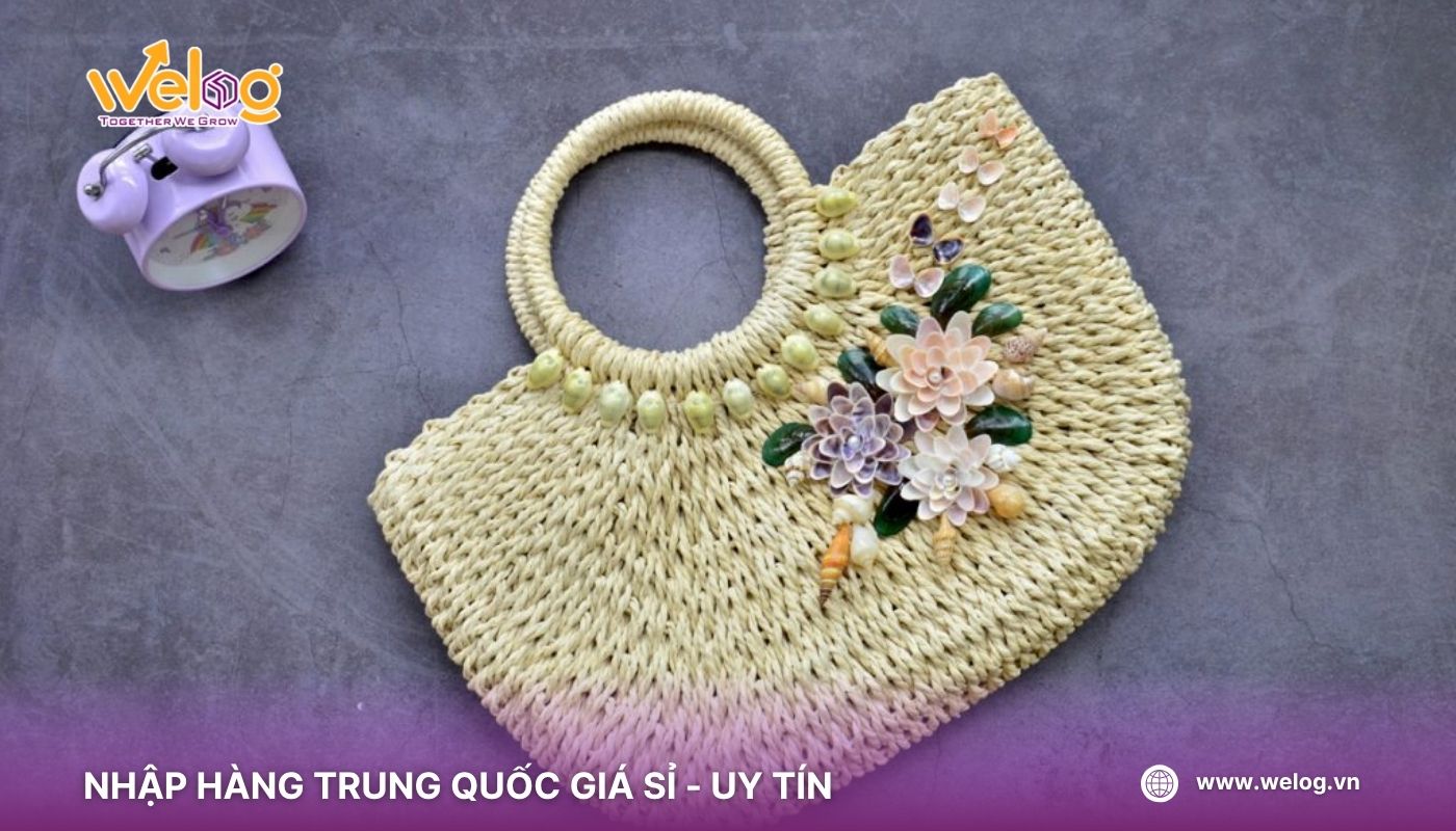 Nhập nguồn sỉ phụ kiện đi biển túi cói, túi vải