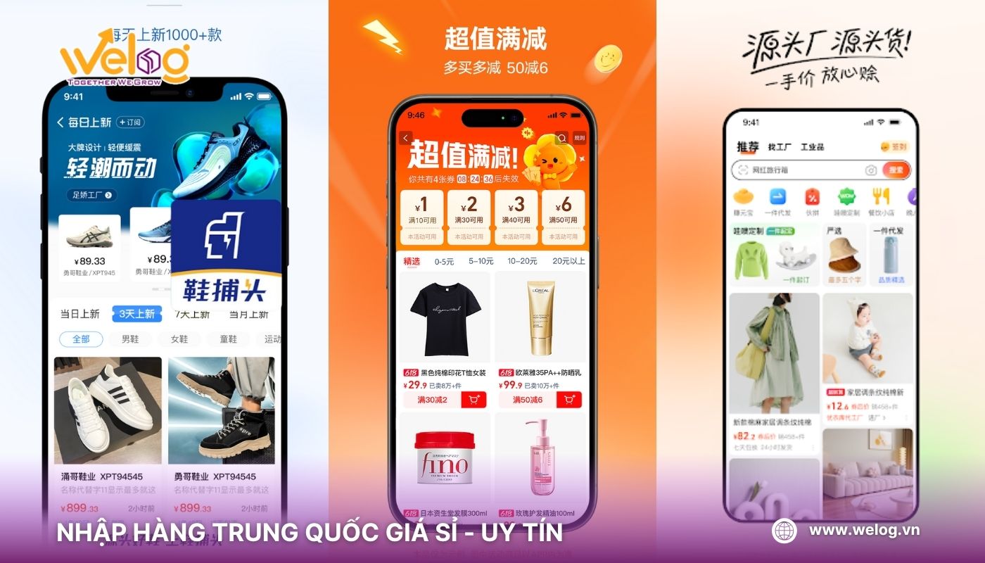 So sánh Xiebutou với Taobao và 1688