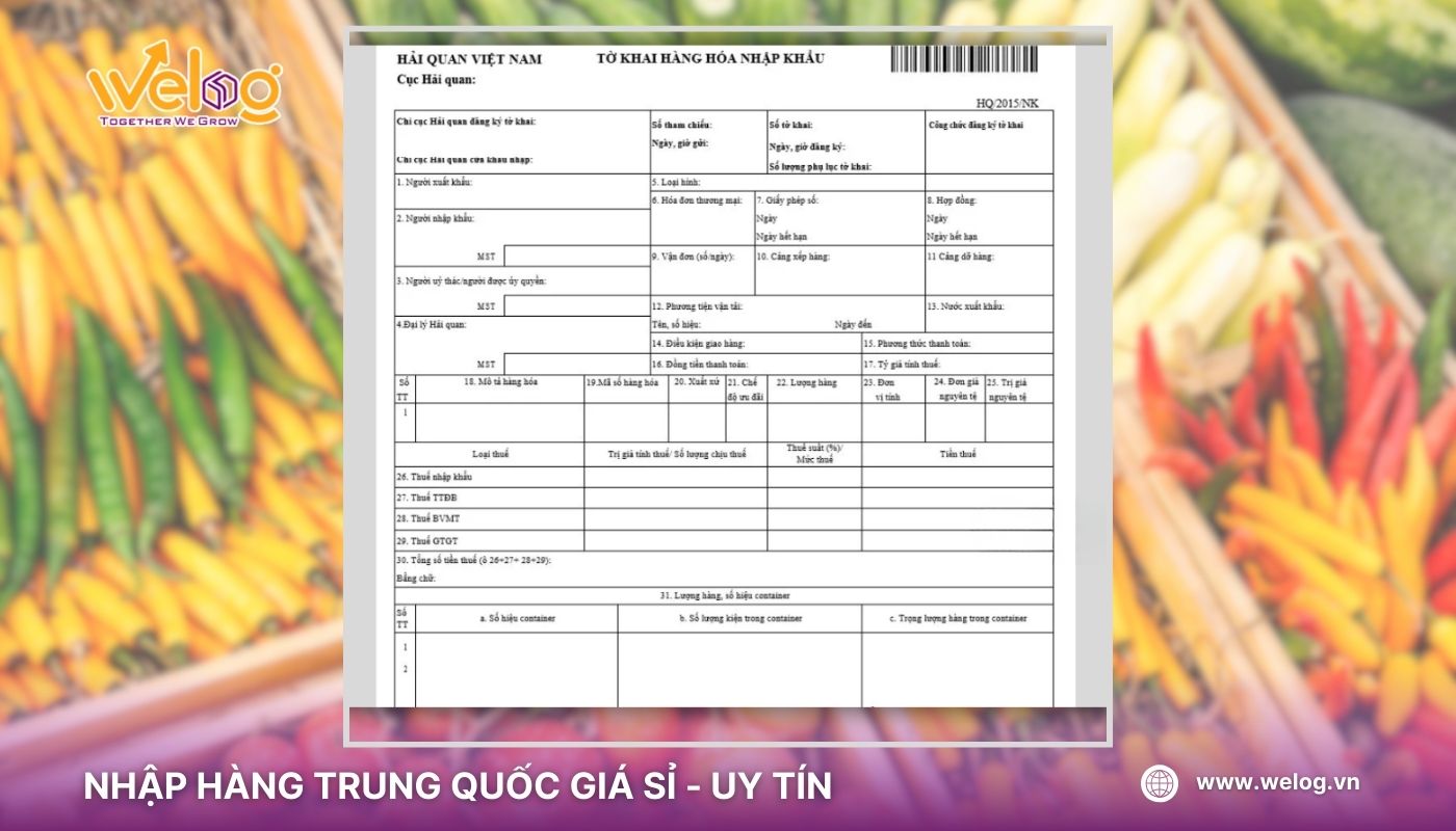 Khai báo hải quan lô hàng nông sản