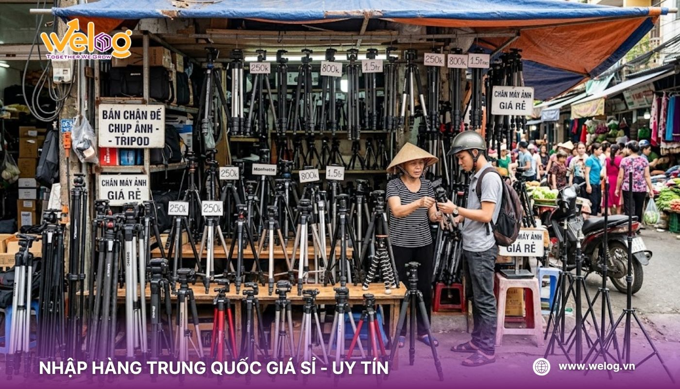 Nhập sỉ chân máy ảnh Trung Quốc ở chợ đầu mối Việt Nam
