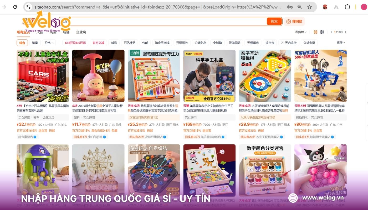 Nhập nguồn hàng đồ chơi Trung Quốc giá rẻ trên sàn TMĐT