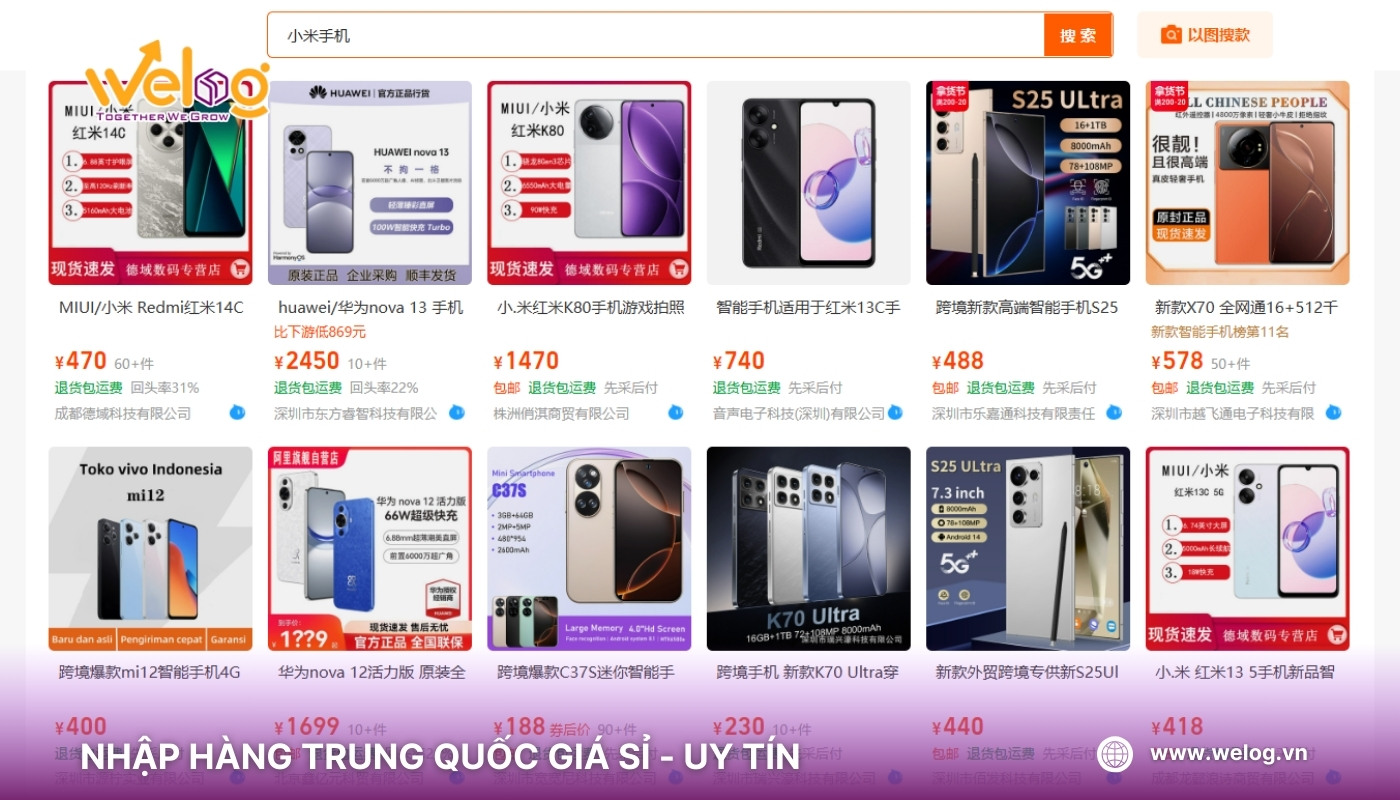 Tham khảo link shop 1688 giúp tìm được nguồn nhập sỉ điện thoại Trung Quốc