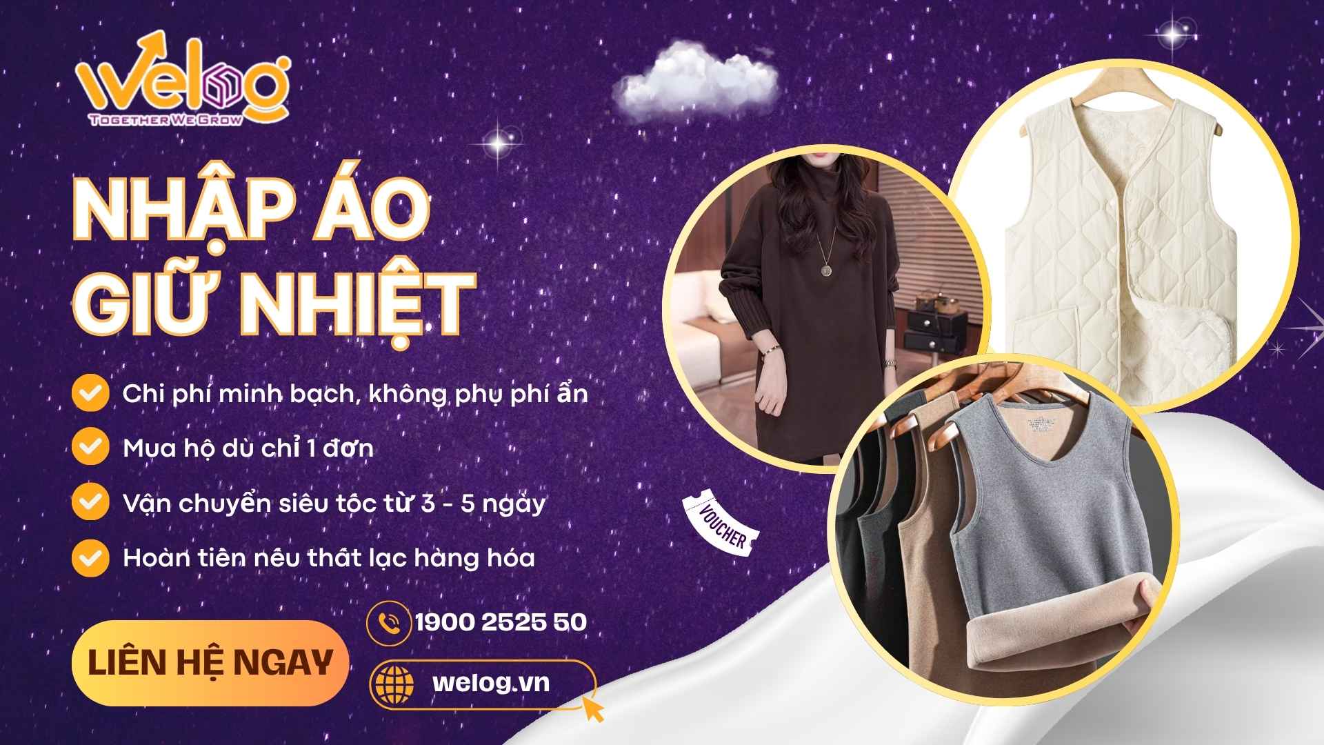 Welog hỗ trợ nhập nguồn hàng áo giữ nhiệt Trung Quốc trọn gói với giá nhập sỉ ưu đãi