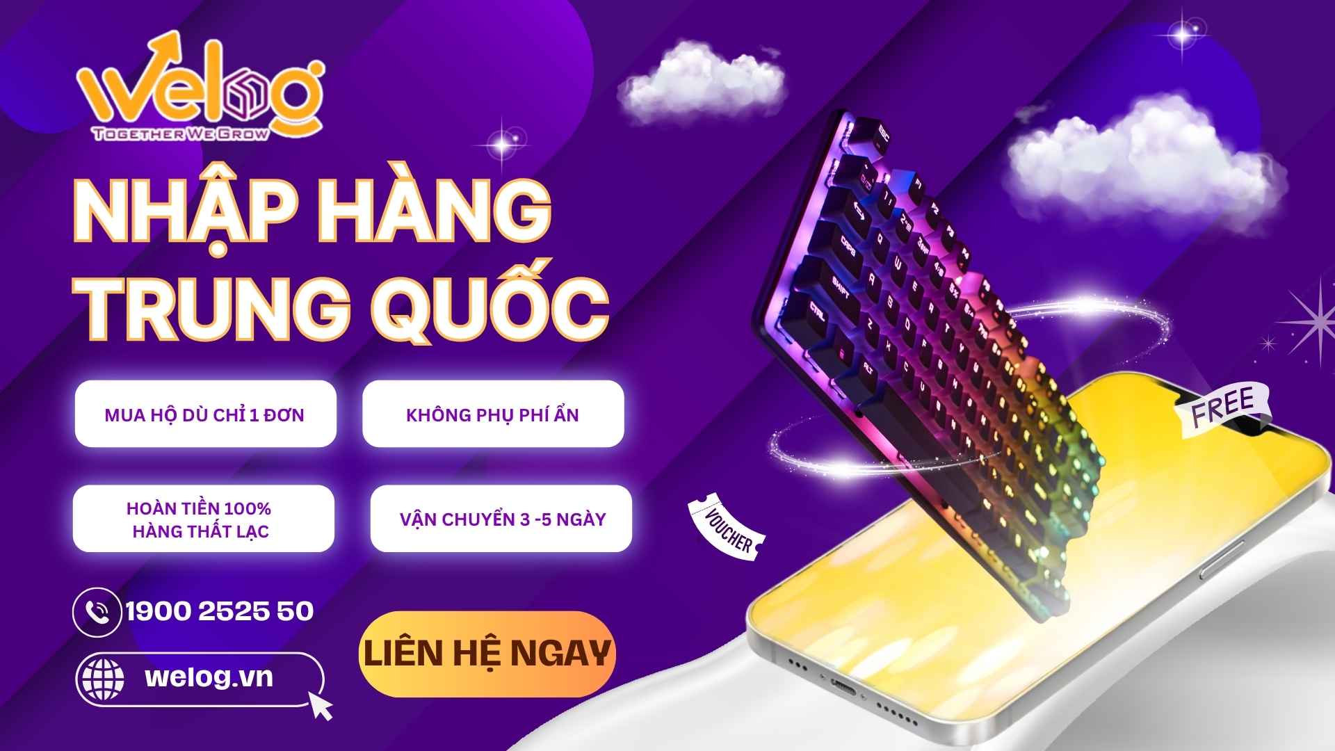 Nhập khẩu bàn phím Trung Quốc dễ dàng cùng WeLog