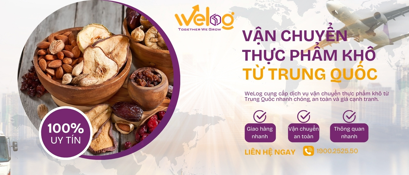 WeLog mang đến dihcj vụ ký gửi hộ thực phẩm khô từ Trung Quốc uy tín